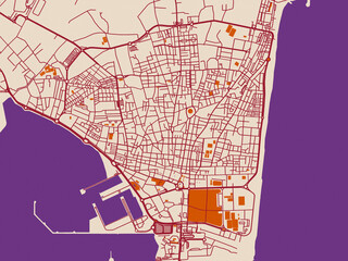 Obraz premium City cartography of La Linea de la Concepcion, Spain