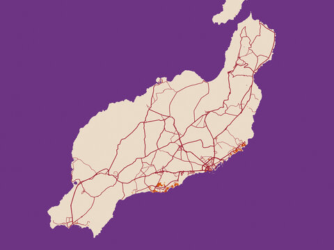 Lanzarote &ndash; city map, Spain