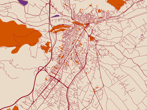 City plan map of Lorca, Spain