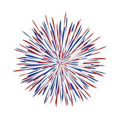 Obraz premium Red and blue feather like strokes radiating outward in a circular pattern isolated on a transparent background