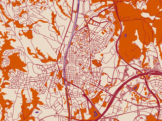 Naklejka premium Street network map — Rubi, Spain