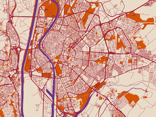Naklejka premium Seville, Spain – urban map