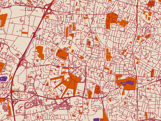Obraz premium City map poster of Merignac, France