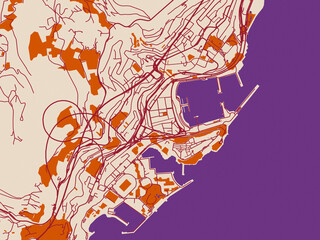City layout map of Monaco, France