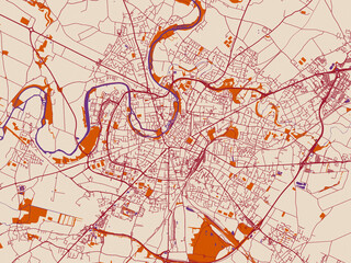 Naklejka premium City map of Niort, France