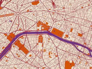 Obraz premium Paris Centre – street map, France