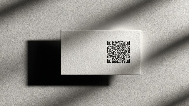 Modern business card design with QR code and minimalist shadow effect - Powered by Adobe