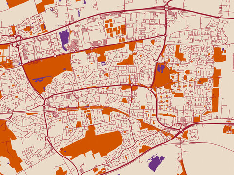 Basildon &ndash; street map, United Kingdom