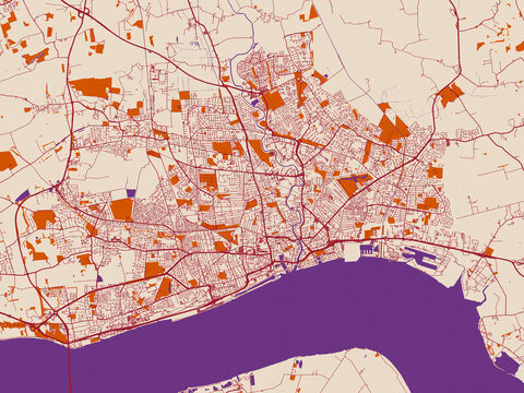 Hull street network map &mdash; United Kingdom