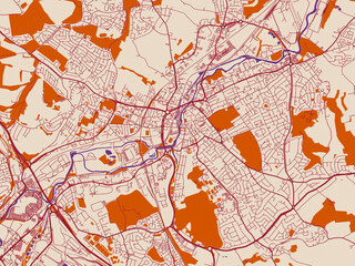 Obraz premium City layout poster of Rotherham, United Kingdom