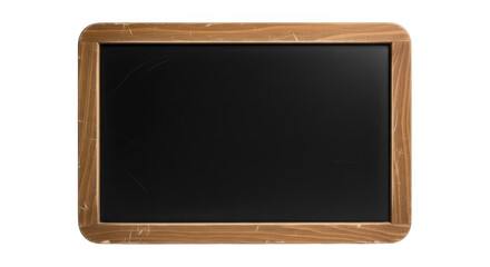 Empty chalkboard with wooden frame ready for text or graphics ideal for education isolated on transparent background