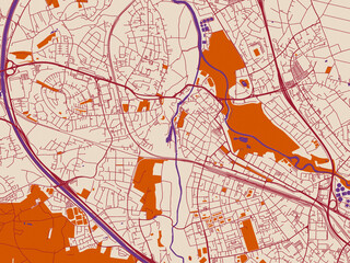 Obraz premium Furth – city map, Germany