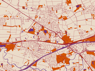 Naklejka premium Urban map of Garbsen, Germany