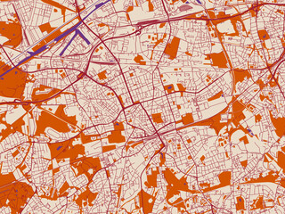 Obraz premium City street layout of Gelsenkirchen, Germany