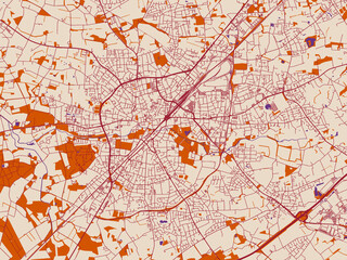 Obraz premium Simplified city layout of Gutersloh, Germany