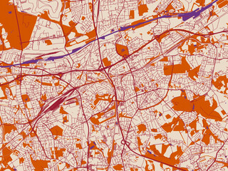 Cartographic City Illustration Herne Germany