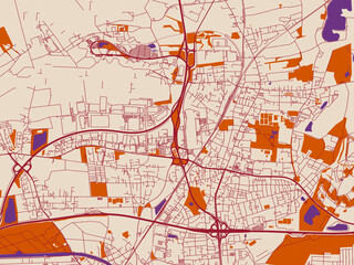 Infographic city map of Langenhagen, Germany