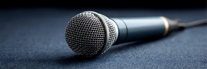 microphone on black background