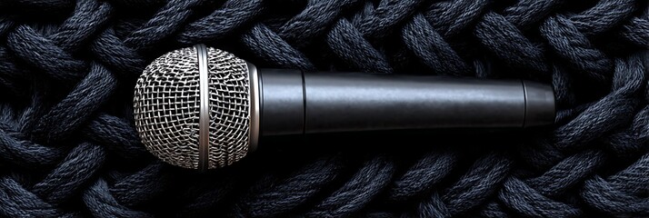 microphone on black background