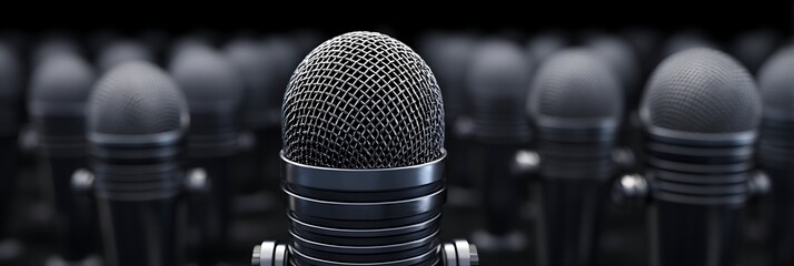 microphone on black background
