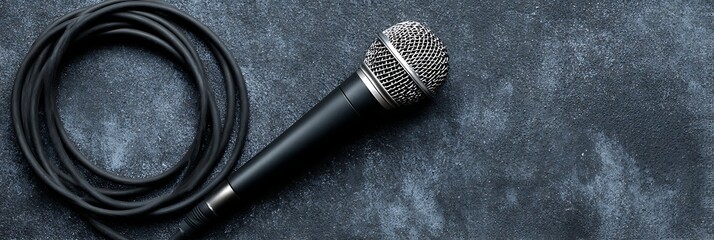 microphone on black background