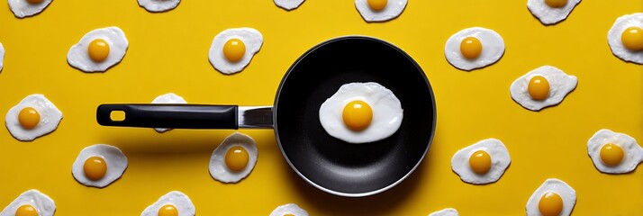 fried eggs on black frying pan