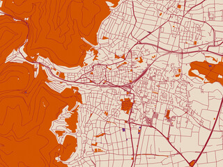 Obraz premium Urban grid map — Neustadt an der Weinstrasse, Germany