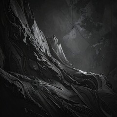 Monochrome Majesty - A Dramatic Mountainscape in Stark Contrast.