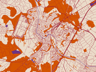 Obraz premium City street layout of Rastatt, Germany