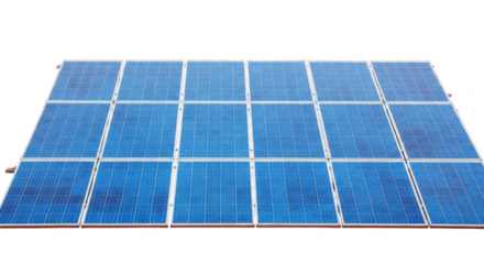 Photovoltaic solar panels generate clean renewable energy isolated on transparent background