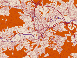 Fototapeta premium Street map of Wetzlar, Germany