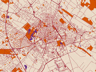 Obraz premium Kecskemet, Hungary – urban map