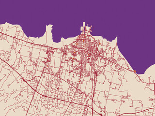 City street layout of Probolinggo, Indonesia