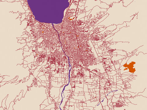 Road network map of Palu, Indonesia
