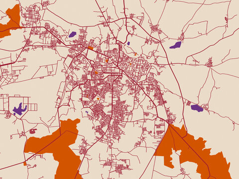 Urban grid map of Bidar, India