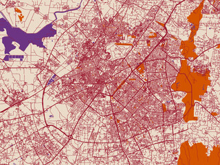City layout poster of Gurgaon, India