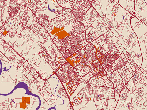City cartography of Greater Noida, India