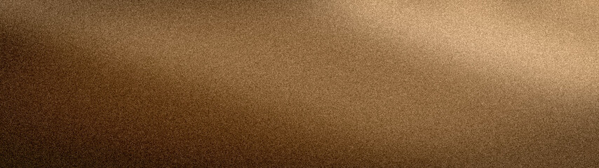 Abstract wide grainy background with a blurred gradient of brown, bronze, and dark coffee tones. A textured banner for professional branding and wallpapers