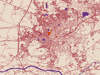 Obraz premium City grid layout map — Jabalpur, India