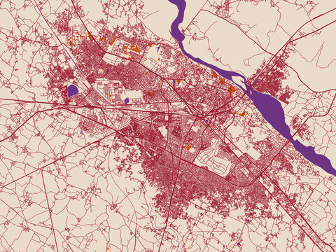 Urban map of Kanpur, India