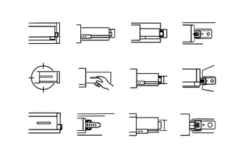 Safe icon stop engagement precision icons drawer vector endpoint cabinet minimalist reaching
