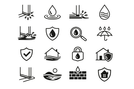 Moisture weatherstrip vector splash calm door focus logic silhouette protection rain icon