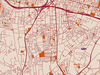 Urban cartographic illustration &mdash; Hod HaSharon, Israel