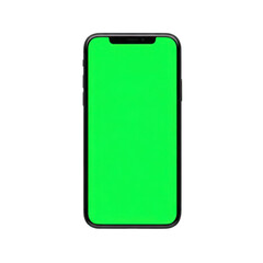 Green screen smartphone isolated on transparent background