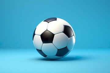 soccer ball on light blue background 