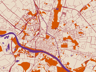 Naklejka premium Urban grid map — Pavia, Italy