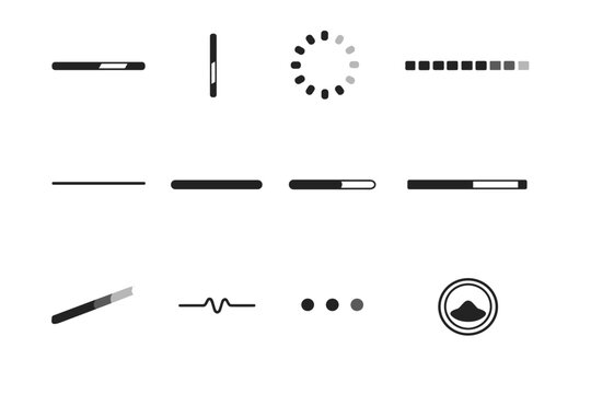 Simple vector bar state vertical icon square abstract stability generation motion loader