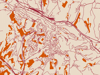 Obraz premium Siena street grid map, Italy