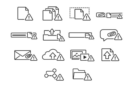 Vector oversize warning cue generation inline size simple icon single image chat
