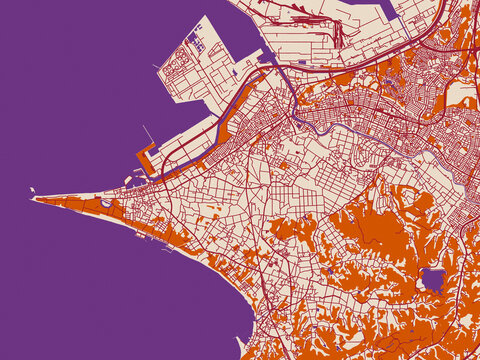Decorative city map of Futtsu, Japan